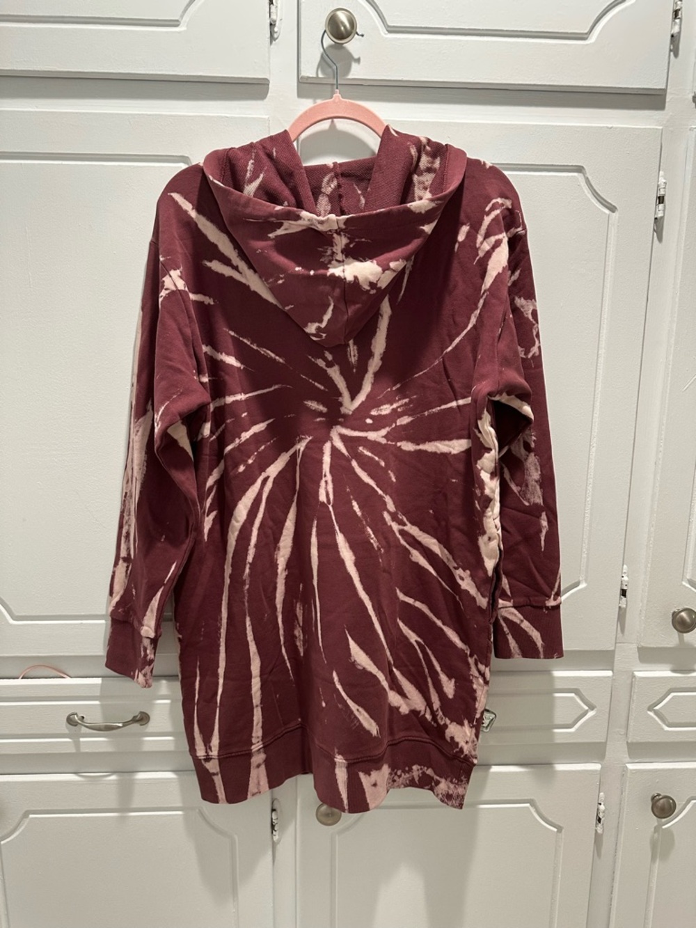 525 America Maroon and Cream Tie-Dye Hoodie Dress - Picture 2 of 3